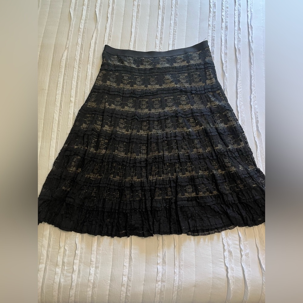 Black Lace overlay skirt with nude lining